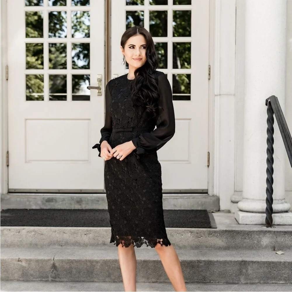 Rachel Parcell Black Lace Dress